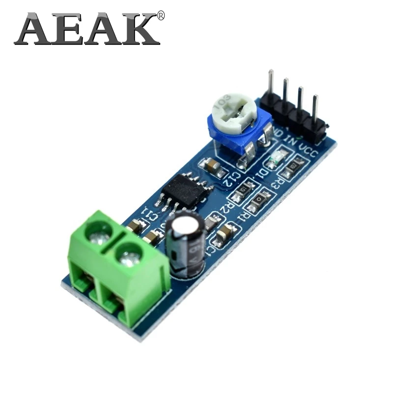 Модуль аудио усилителя AEAK LM386 200 раз 5 В 12 в входное сопротивление 10K|Интегральные