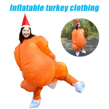 

Inflatable Costume Roast Turkey Game Cloth Adult Fun Blow Up Suit Halloween Cosplay MJJ88