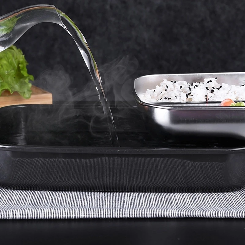 Stainless Steel Lunch Box Containers with Compartments Portable Leakproof Bento Food Container with Tableware