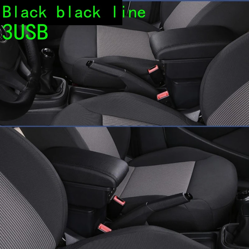 Black black line3usb Для TOYOTA ETIOS, автомобильный подлокотник, коробка, индийская версия, Тойота, автозапчасти 2012 etios, Бесплатный удар,, заряжаемый USB - Название цвета: Black black line3usb
