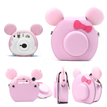 

For Fujifilm Instax Mini TsumTsum Instant Film Camera Protector Cover Case with Shoulder Strap PU Leather Pouch Camera Bag