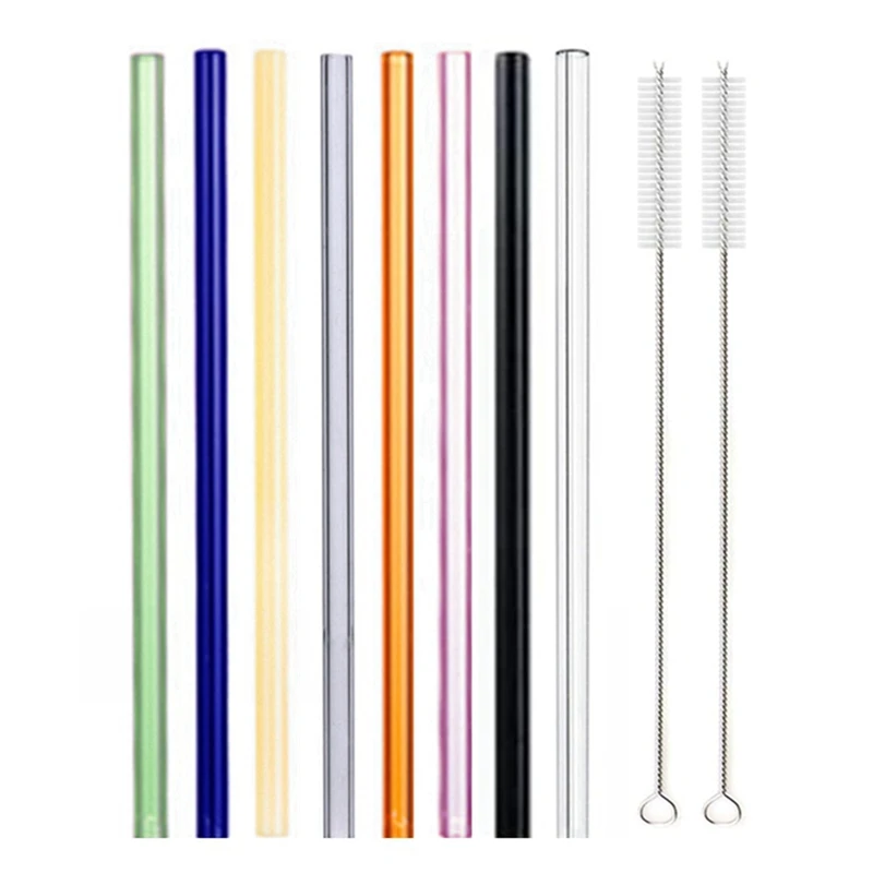 Eco-Friendly Multi-Color Glass Straws Set - Reusable and Healthy Drinking Straws