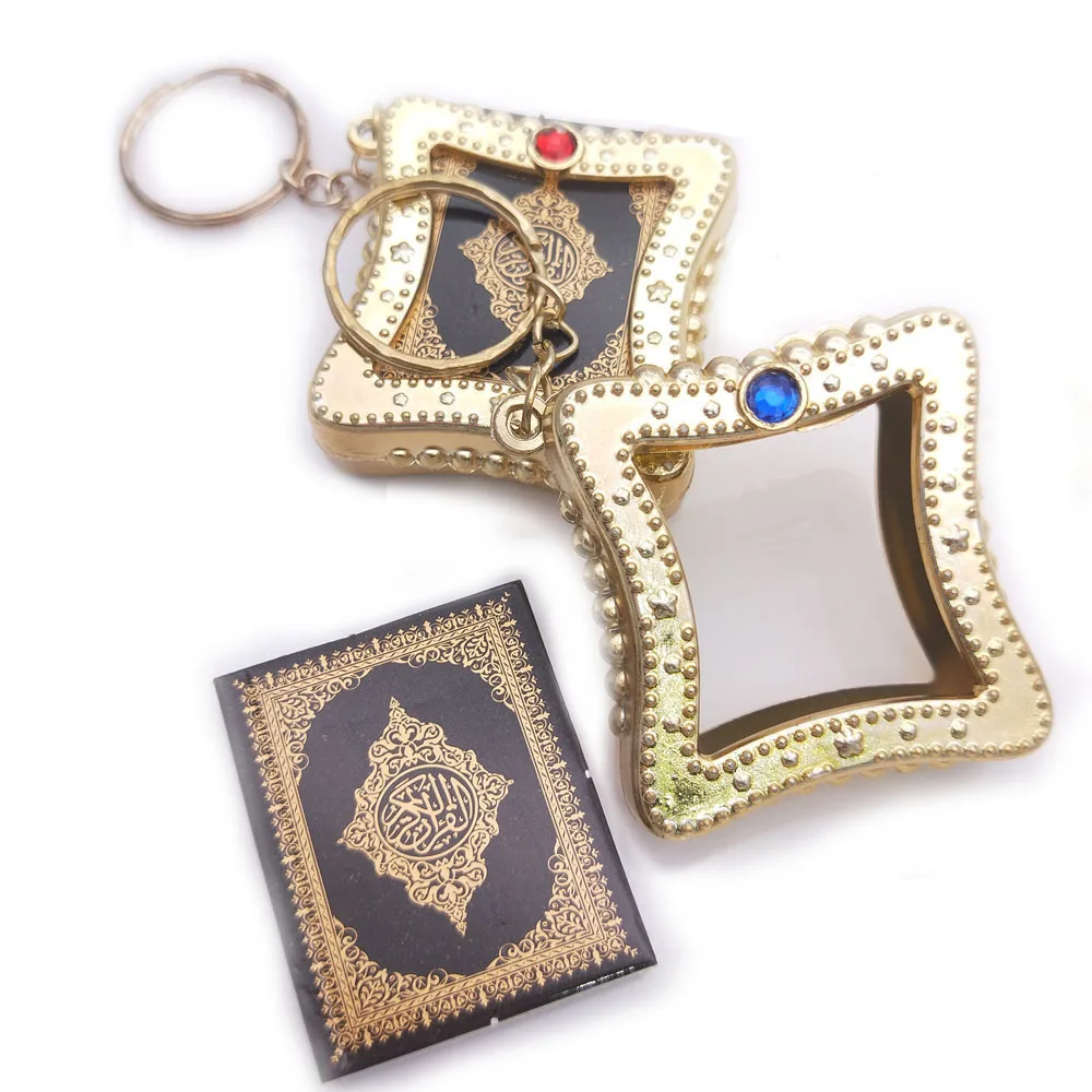 Mini porte-clés pendentif musulman islamique, porte-clés pour arche de Koran, livre Projecan, vrai papier, peut lire de petits bijoux religieux pour femmes, 1PC