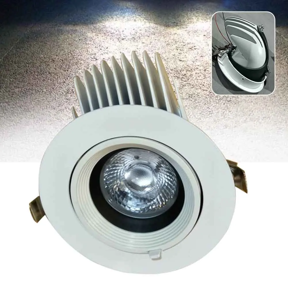 

400Lumen Aluminium Alloy Recessed 12W LED Downlight Kitchen Indoor 220V Bedroom Mini Hallway 2700-5700K COB Living Room
