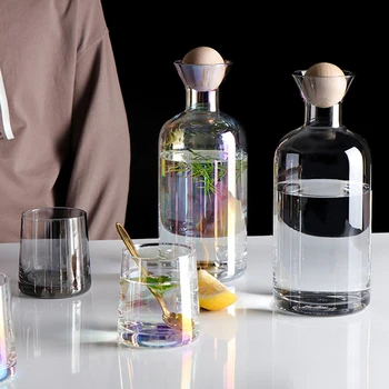 

Geometry Whiskey Glass Diamond Crystal Pitcher Cup Cold Kettle Transparent Coffee Milk Tea Mug Bar Drinkware Tea Jug Glass Cup