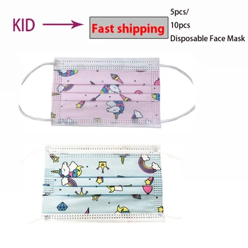 

Face Mask Unicorn Kid Mask Protection Breathable Mouth Mask Anti Pollution Fabric Dust Mask Reusable Child Disposable Face Mask