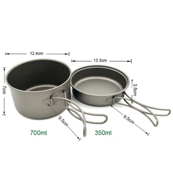 

Outdoor Camping Pots and Frying Pans Set 2PCS Backpacking Cookware Non-Stick