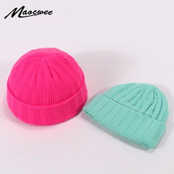 

Winter Knitted Skullcap Adult Casual Hip Hop Hat Women Men Acrylic Beanie Cap Unisex Solid Color Keep Warm Elastic Hats 10 Color
