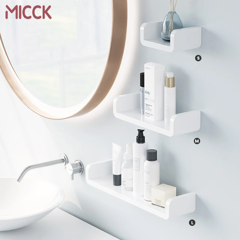 MICCK Bathroom Shelf Plastic Storage Shelf Rack Shower Waterproof Shelf