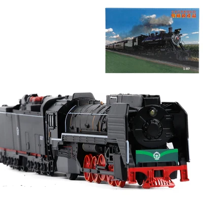Original-Black Изысканная модель из сплава парового поезда 1: 87, магнитные звуковые и легкие инерционные игрушки, детские образовательные подарки - Цвет: Original-Black