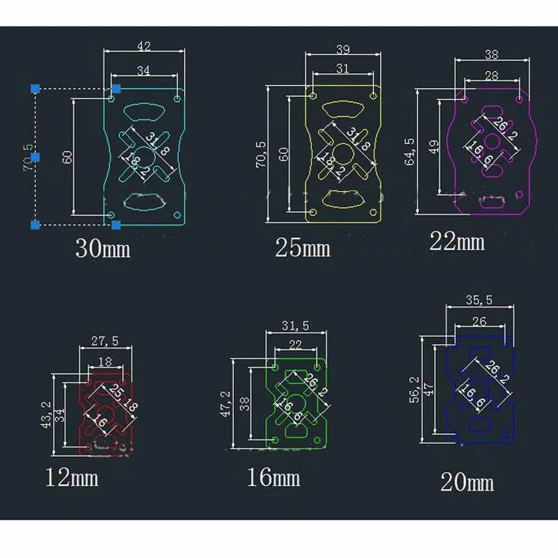 4 шт. 3 к углеродное волокно крепление для сиденья двигателя 12 мм 16 мм 20 мм 22 мм 25 мм 30 мм пластина зажим для мульти оси БПЛА аксессуары