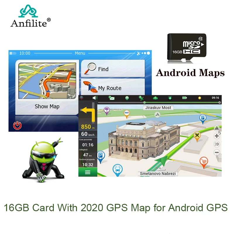 Автомобильная GPS-навигация карта Micro SD на 16 ГБ 2020 для Android GPS-навигационная