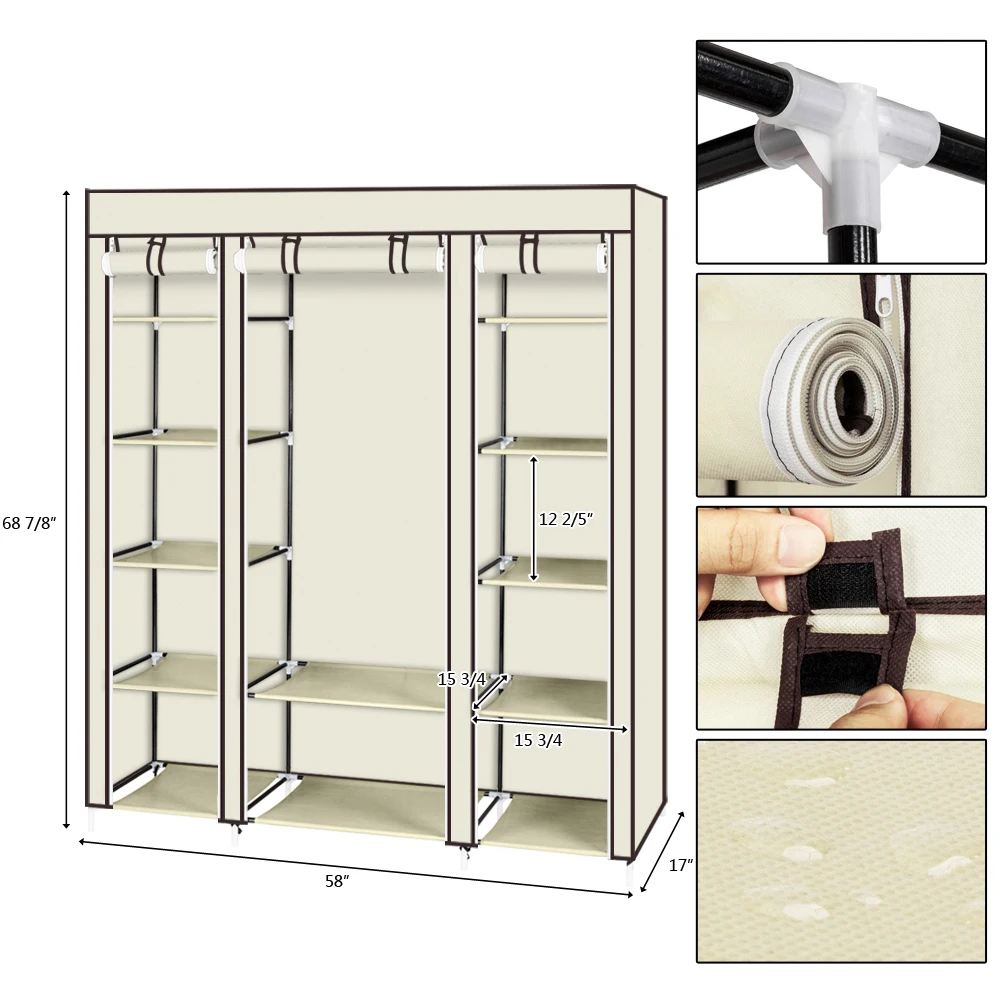 5 layer 12 grid Large Capacity Non-woven Cloth Wardrobe Folding Portable DIY Clothes Storage Cabinet Closet Home Furniture 5 layer 12 grid Large Capacity Non-woven Cloth Wardrobe Folding Portable DIY Clothes Storage Cabinet Closet Home Furniture