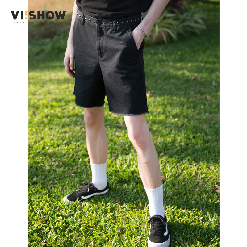 

VIISHOW Summer New Shorts Men Fashion Rivet Casual Kurze Hosen Herren High Quality Cotton Button Fly Short For Men KD1489182