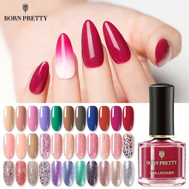 BORN PRETTY лак для ногтей 55 цветов черный белый золотой цветной блестки Nagellack 6 мл|Лак