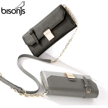 

BISONJS 2020 Women Leather Bag New Crossbody Bags Ladies Fashion Chain Shoulder Small Bag Bolsa Messenger Luxury Handbag S0003