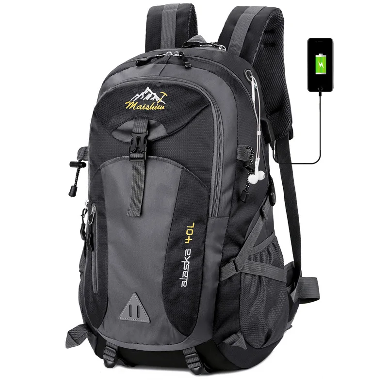 

40l Laptop 15.6 Inch Men Unisex Backpack Outdoor Travel Pack Cycling Fishing Hiking Climbing Camping Sport Bag Pack for Male