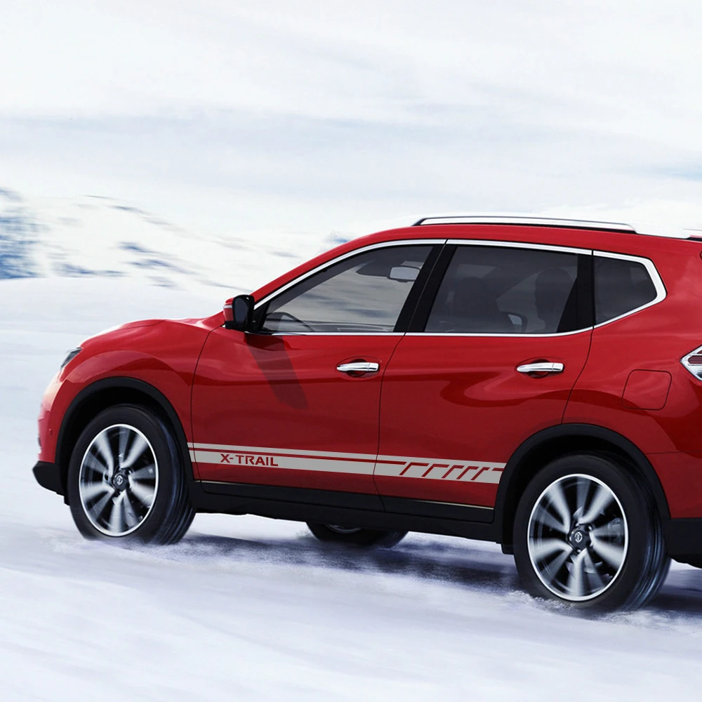 2 шт. автомобильные боковые полосы наклейки для NISSAN X-TRAIL DIY Автомобильная виниловая пленка Стайлинг наклейка украшение автомобиля Принадлежности для тюнинга