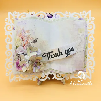 

Metal Cutting die Cut Vintage Lace Open Book die photo frame DIY Scrapbook Paper Craft Handmade Card Album Punch Art Cutter