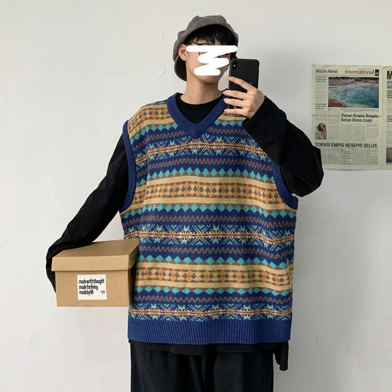 Осенний свитер без рукавов для мужчин модные солнцезащитные очки в стиле ретро