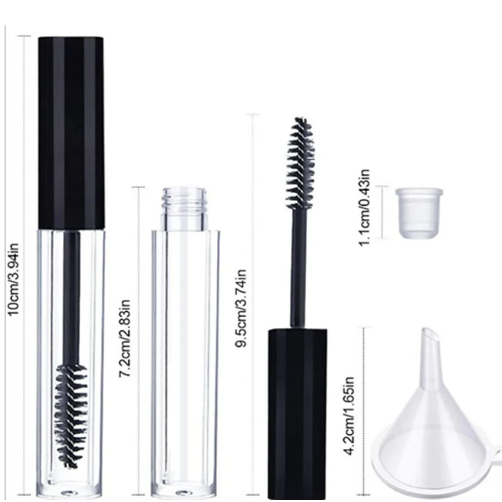3PCS/Set 10ml Cosmetic Mascara Tube Empty Lip Gloss Eyelash Cream Vial Liquid Refillable Bottle Funnel DIY Makeup Container refillable bottle refillable cosmetic bottle cosmetic bottle makeup empty bottle