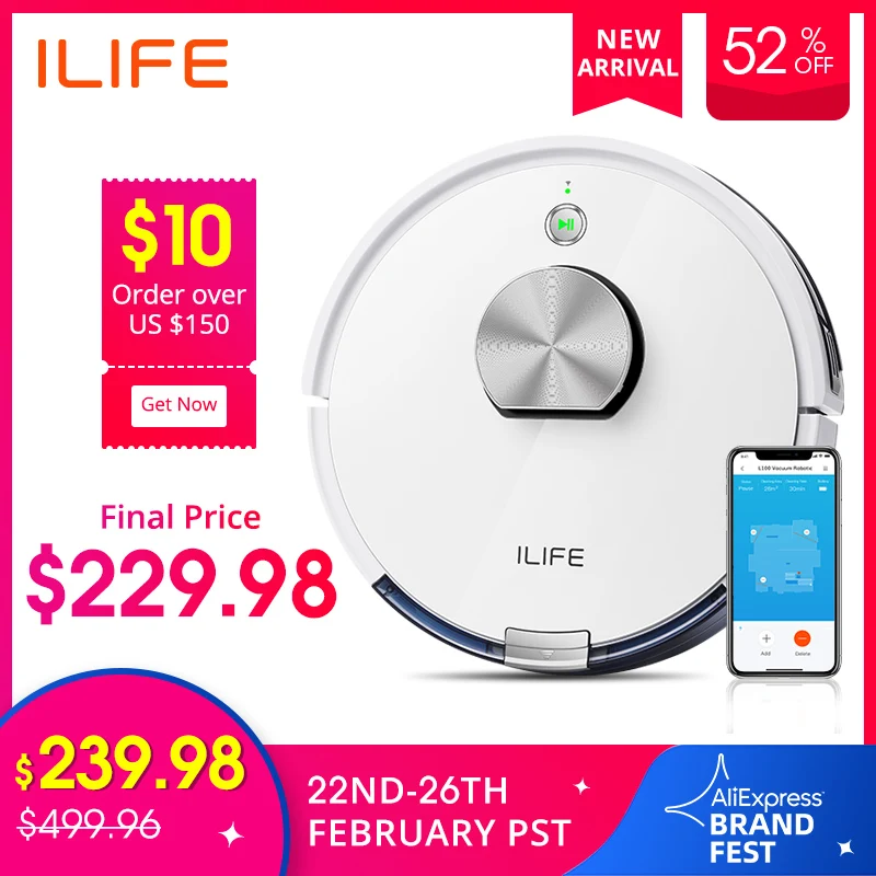 ILIFE L100 робот пылесос, СПД навигации лазера, ковер, компрессорный бандаж, Smart планируется WI FI приложение Дистанционное Управление турниров в чистоте|Пылесосы| | АлиЭкспресс