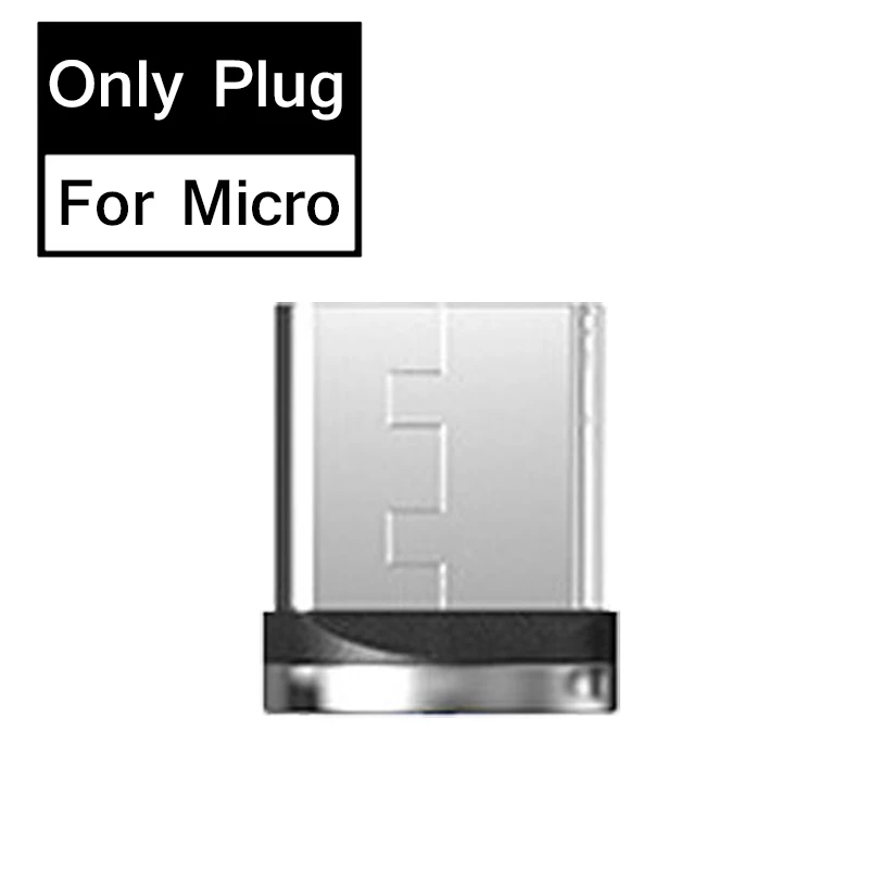 Светящийся Магнитный светодиодный USB C Micro USB кабель для samsung S10 S9 type-c Зарядка 1 м магнит Зарядное устройство usb type C Кабели шнур - Цвет: Only Micro Plug