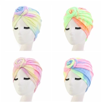 

Hair Caps with Big Bow Soft Cute Turban Hat Knot Nursery Beanie Knotted Headban Hair Night Sleep Caps Hat Hait Styling Tools