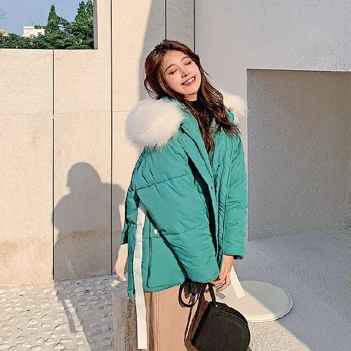 

2019 Autumn And Winter Down Jacket Women's Korean-style Short Loose-Fit Students BF Cotton-padded Clothes down Coat INS Online C