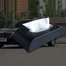 Углеродное волокно узор кожа автомобиля коробка ткани черный красный блок тип полотенце бумажный чехол для интерьера Стиль