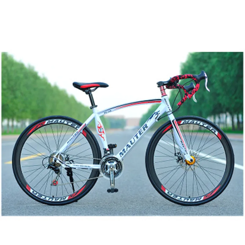 Road Bicycle Variable Speed Bisc Brake Men and Women Students Bicycle Bend Handle Racing Bike 27-inch 30 Speed Racing Bkie