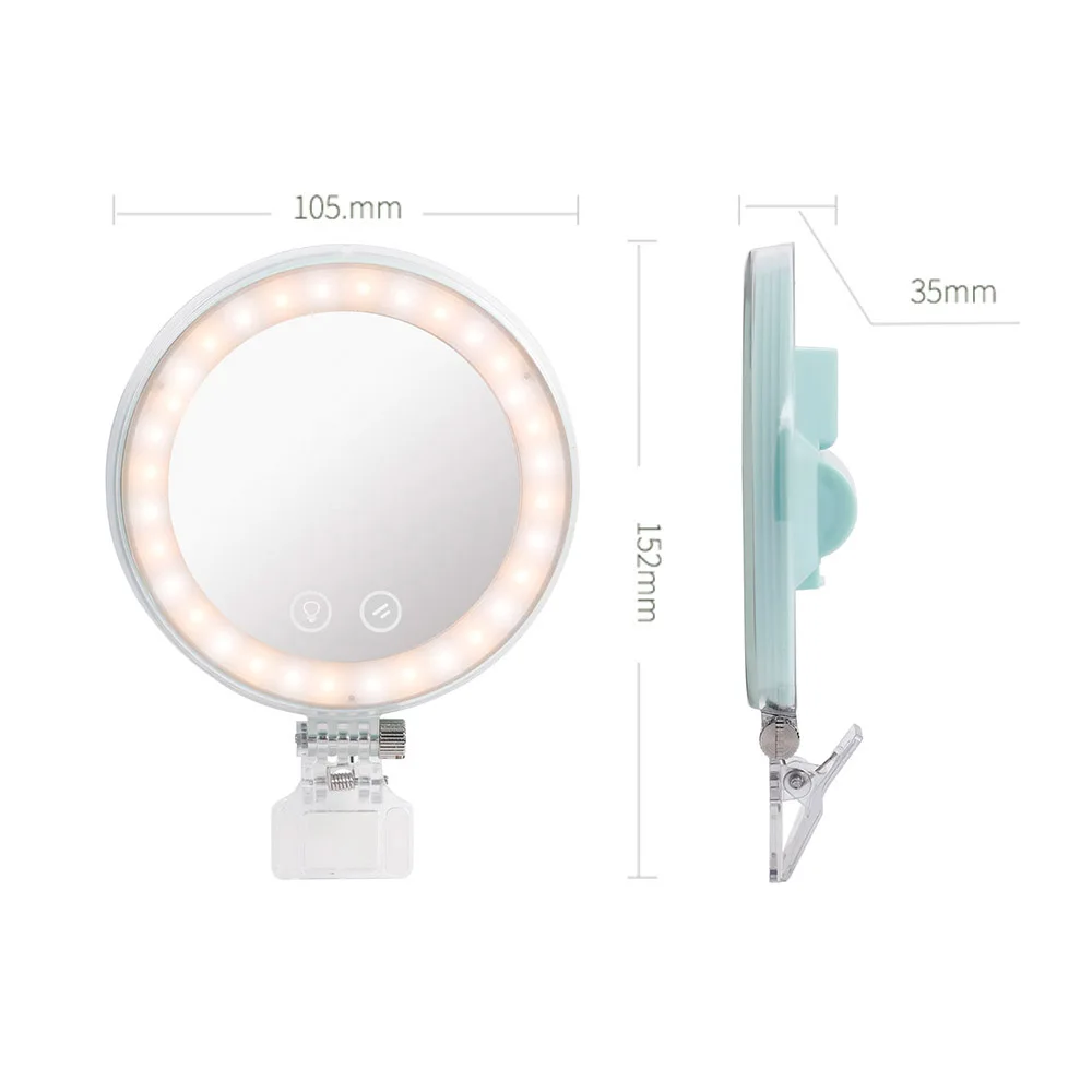 YONGNUO YN-08 Li 3200 K/5500 K смартфон мини клип на селфи светодиодный кольцевой светильник с регулируемой яркостью w/макияж зеркало USB порт зарядки для huawei