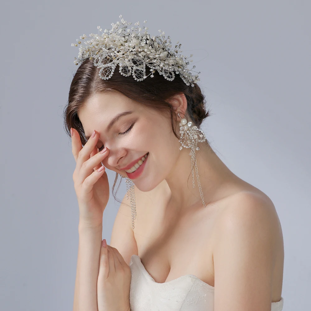

TRiXY H245 Princess Crystal Tiaras and Crowns Designer Bridal Crown Wholesale Wedding Headband Silver Bridal Hair Jewelry
