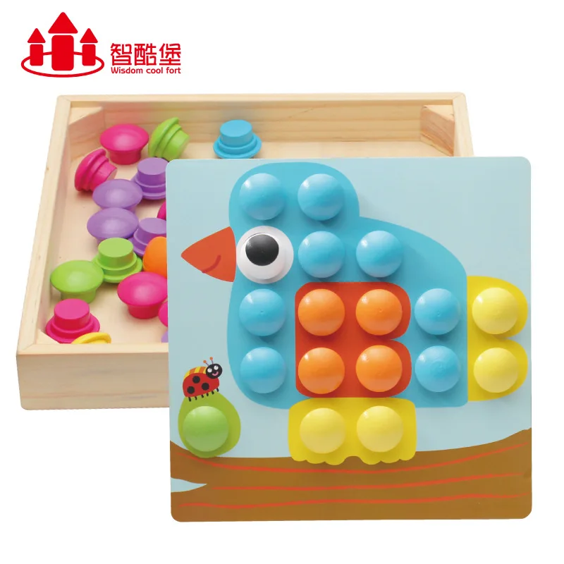 

Creative Mushroom Nail Combination Fight Inserted Board Children'S Educational Toy GIRL'S And BOY'S Baby Jigsaw Puzzle 3-6-7-Yea