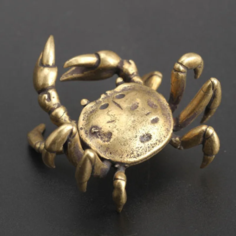  Vintage Brass Miniature Solid Copper Crab Miniatures Figurines Home Desk Decor Ornaments Handmade C