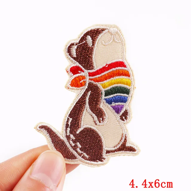 Cartoon Dinosaur Patches For Clothing Thermoadhesive Patches Cute Animal Patch Iron on Embroidery Patches on Clothes Applique PE6003CT