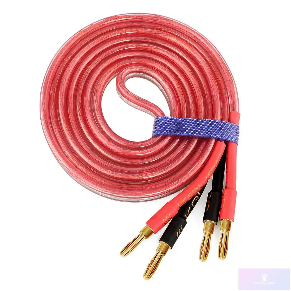 HiFi Gold Plated Speaker Cable High-End 4N Speaker System Oxygen-free Pure Copper with Banana Plug