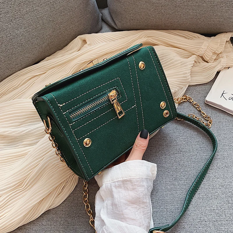 

2019 New Edition of Denim Skirt Bag Personality Leisure Women's Bag Korean Simple Cross-slung Embroidered Line Small Square Bag