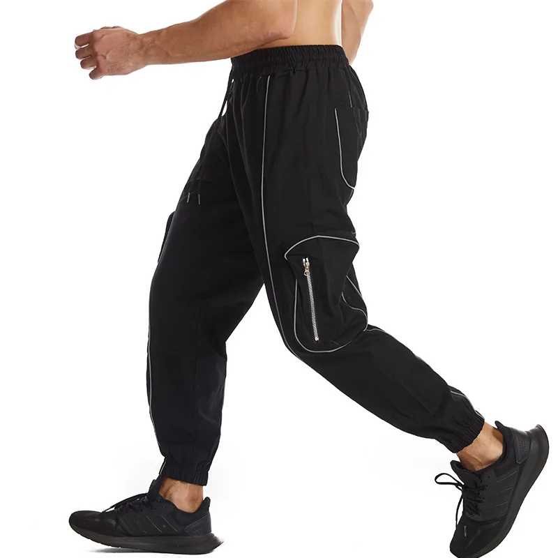 Mens Joggers Casual Pants Fitness Men Sportswear Tracksuit Bottoms Night Reflective Sweatpants Trousers Black Gyms Track Pants business casual pants