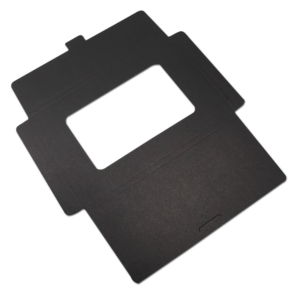  Wholesale 10.2*15.5*0.5cm Foldable Kraft Paper Postcard Box With Window For Photo Display Greeting 