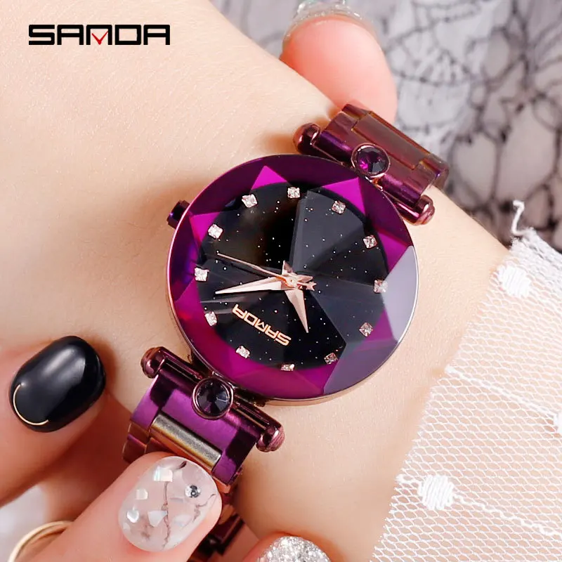 

Shaking Voice Network Red Celebrity Style Star Watch Women's Steel Belt Waterproof Trend Diamond Set Goddess Watch Star Surface