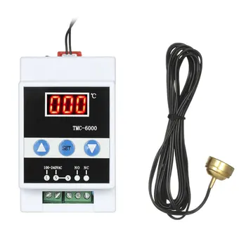 

TMC-6000 110-240V Measuring LED Display Sensor Cooling Heating Home Digital Thermostat Temperature Controller Refrigeration