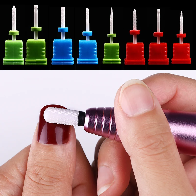 1 шт. электрическая керамическая шлифовальная насадка для ногтей сверла разноцветные керамические электрические фрезы для ногтей Маникюрные машинки