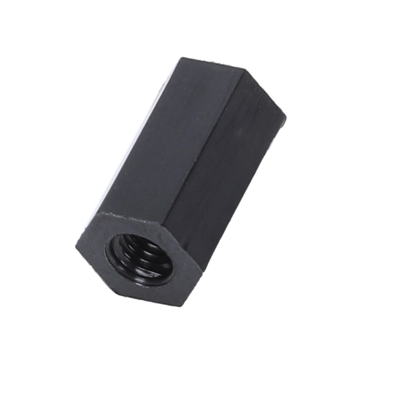 M3x10mm внутренняя резьба Нейлон Шестигранная стойка-распорка черный 100 шт