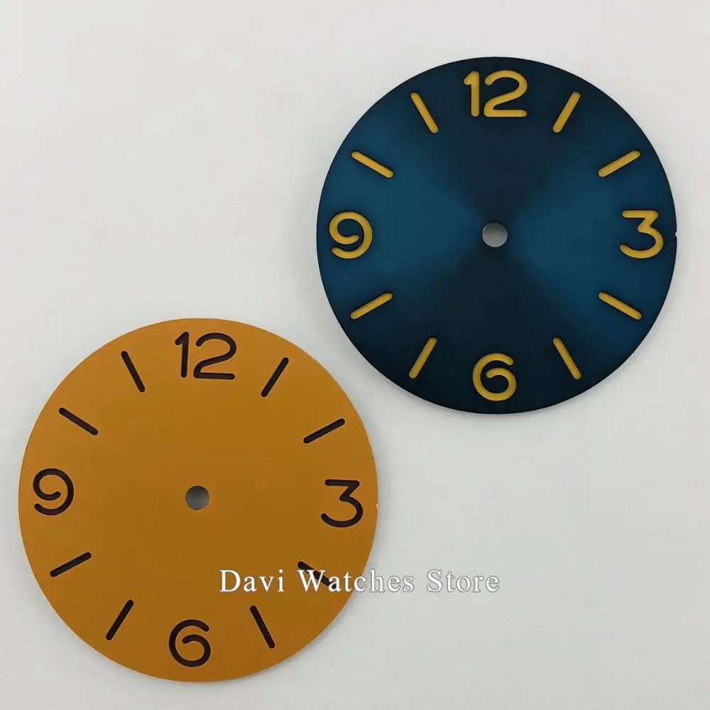 Стерильный циферблат для часов ETA 38 9 синий/оранжевый 6497/6498 мм | Наручные часы