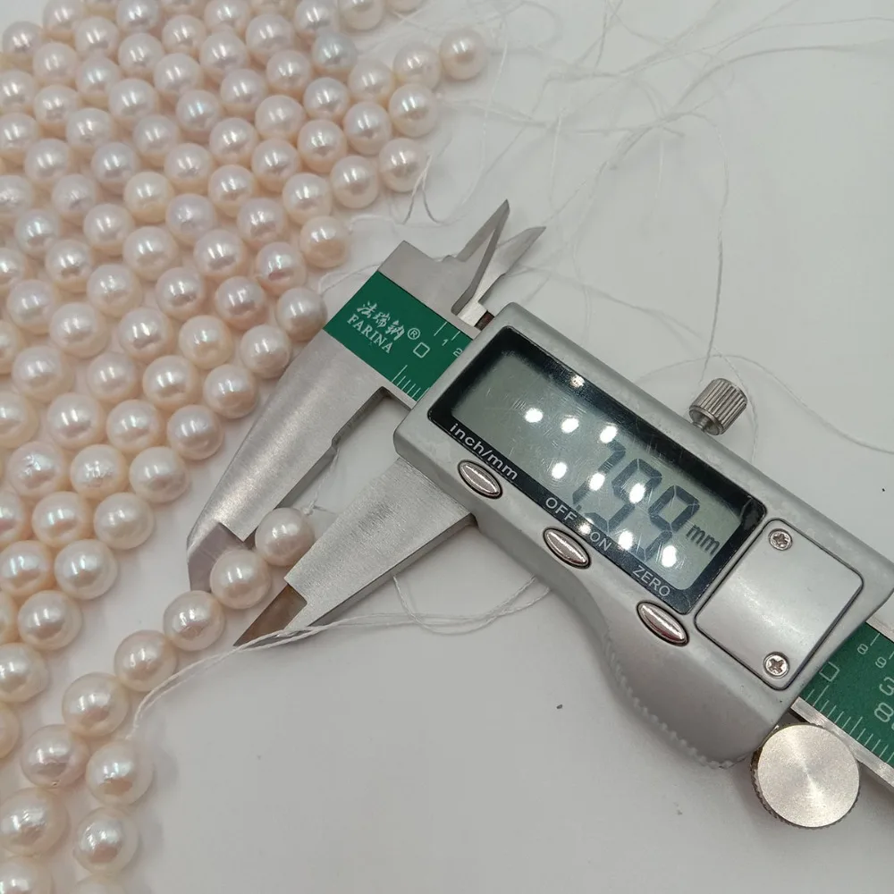 16 inch ,8-9mm white big round nature freshwater pearl ,100% natural freshwater loose pearl with round, high luster in strand