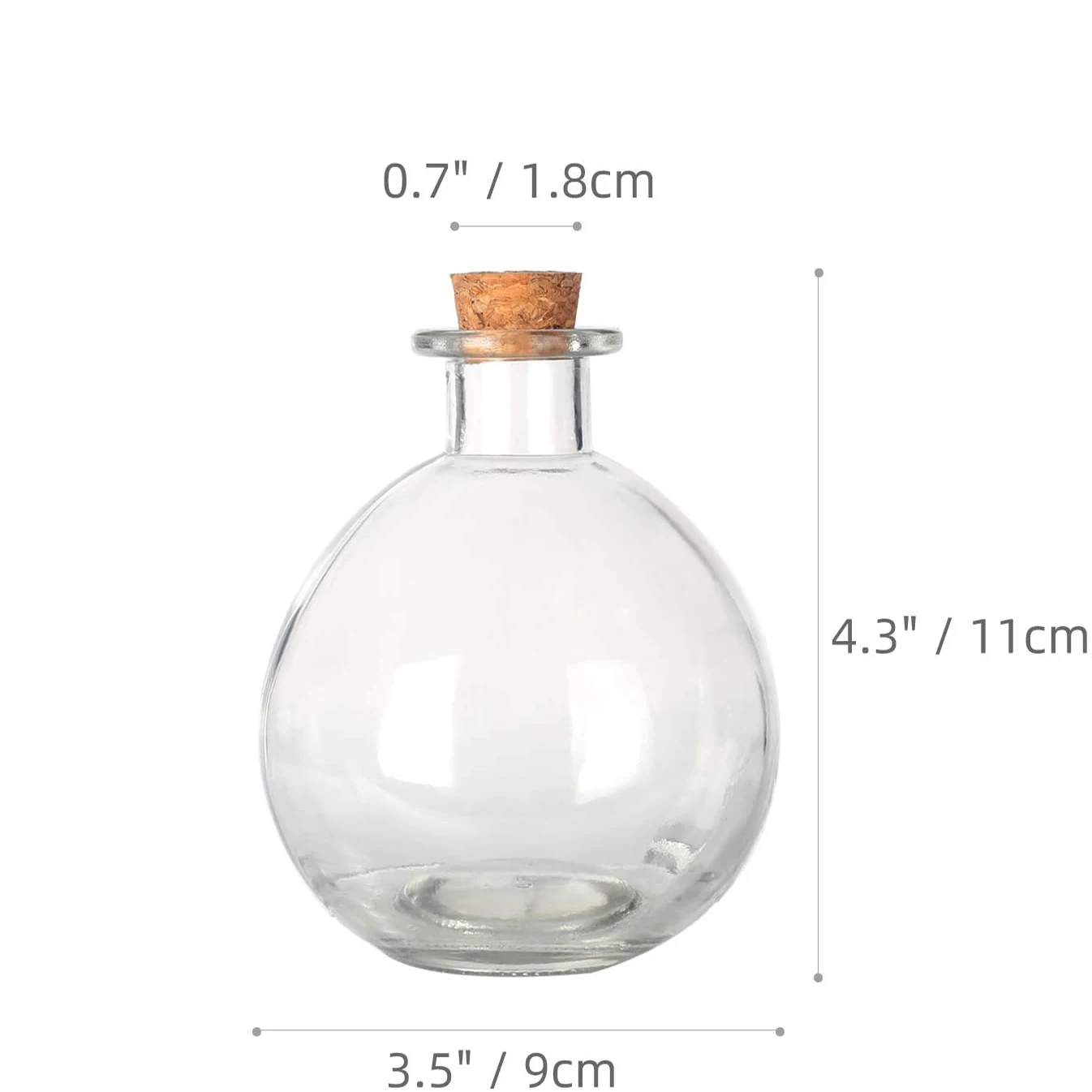 250ML Round Glass Spherical Bottles with Corks Large Bottles for Costume Props, Bath Salts, DIY Crafts & Decorative Bottles 2
