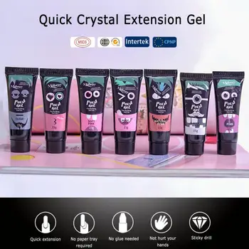 

Polygel Nail Acrylic Poly Gel Pink White Clear Crystal UV LED Builder Gel Tips Enhancement Slip Solution Quick Extension Gel