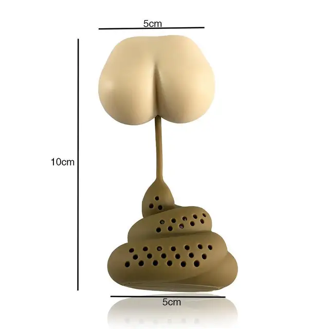 Tea Szűrő Vicces Design Kreatív Poo Alakú Szilikon Újrahasznosítható Diffúzor Infuser Tartozékok Trükkös Prop Ital Eszköz - Image 6