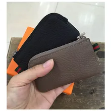 Genuine Leather key pouch Fashion brand keychain Unisex key holder case luxury designer car key bag cute solid key wallet